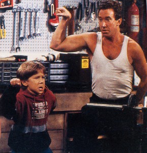 TV dad Tim Allen, was more "like a brother," says Thomas (with the star in 1991)