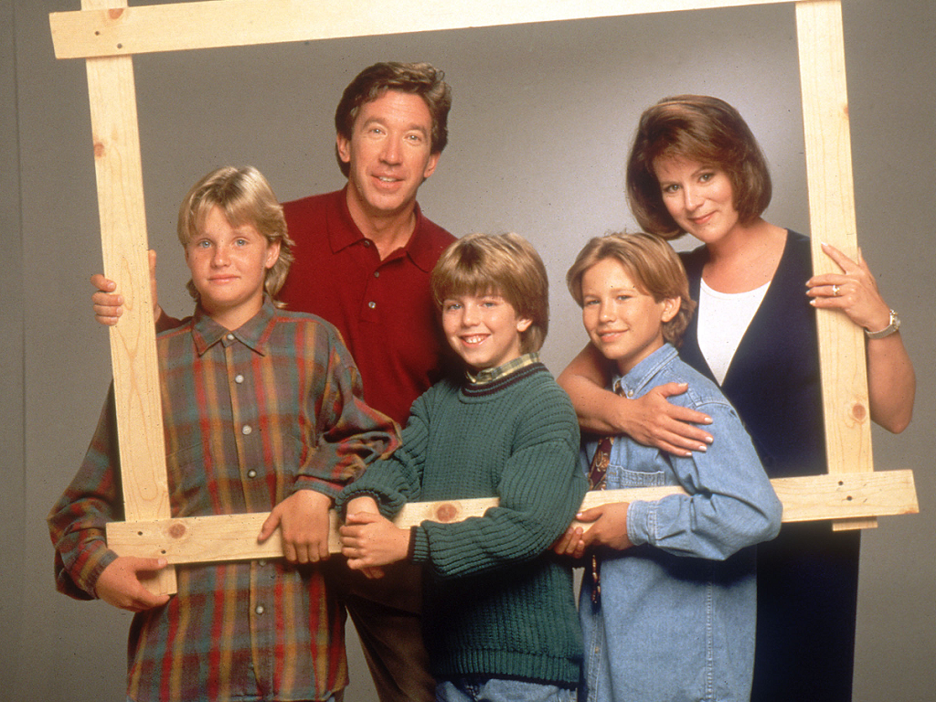 Jonathan Taylor Thomas, Tim Allen, Patricia Richardson, Zachery Ty Bryan and Taran Noah Smith in TV-show Home Improvement (Copyright ABC.com)