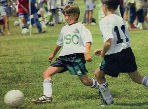 Jonathan Taylor Thomas playing football.